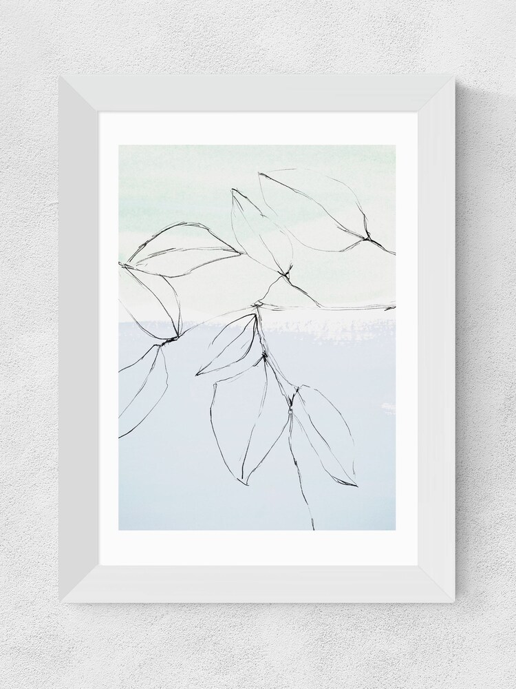 East End Prints Brown Leaves On Pastel Blue & Mint Print by Iris Lehnhardt - Image 3 of 3