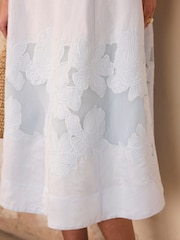 Mint Velvet Linen Blend Lace Midi Dress - Obraz 4 z 8