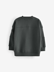 Charcoal Grey Sweatshirt Utility Crew Neck Sweat Top (3-16yrs) - Image 2 of 4