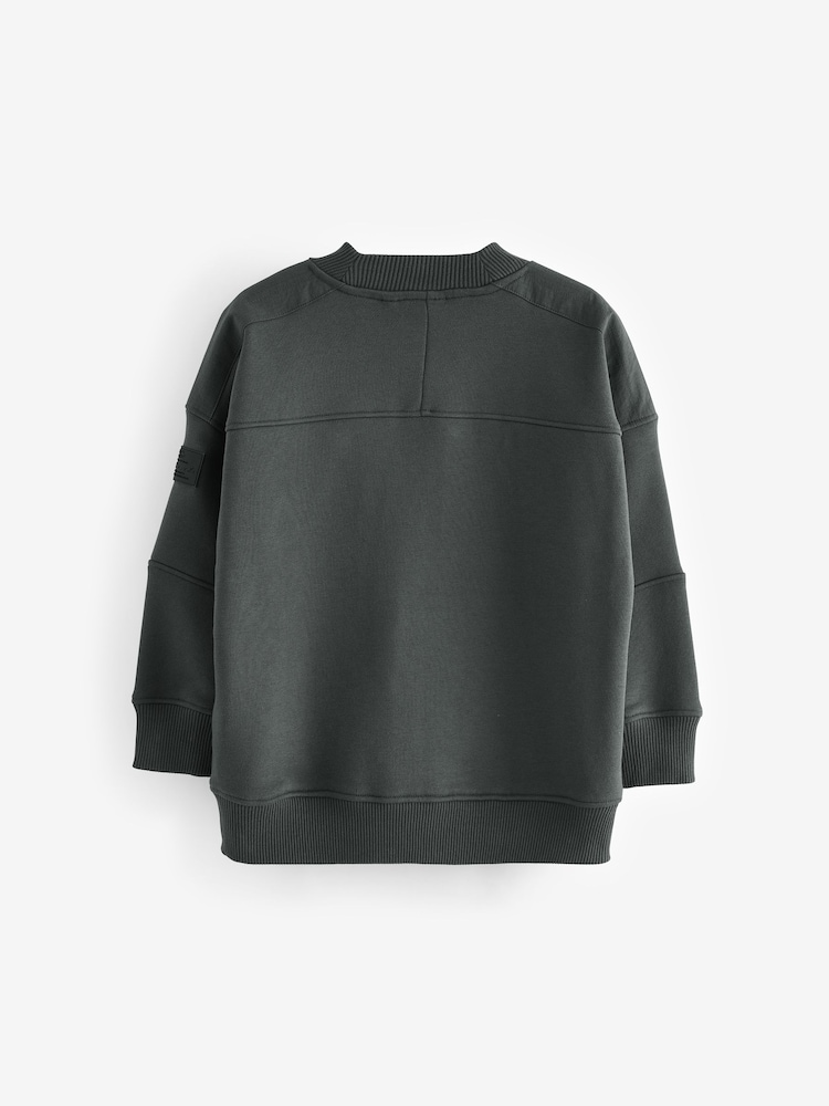 Anthrazitgrau - Utility-Sweat-Top mit Rundhalsausschnitt (3–16 Jahre) - Bild 2 von 4 Anthrazitgrau - Utility-Sweat-Top mit Rundhalsausschnitt (3–16 Jahre) - Bild 2 von 4