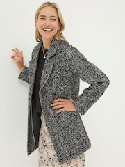FatFace Black Marin Wool Blend Coat - Image 1 of 5