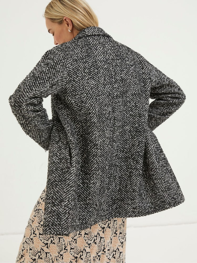 FatFace Black Marin Wool Blend Coat - Image 2 of 5