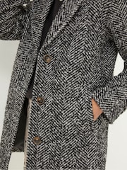 FatFace Black Marin Wool Blend Coat - Image 4 of 5