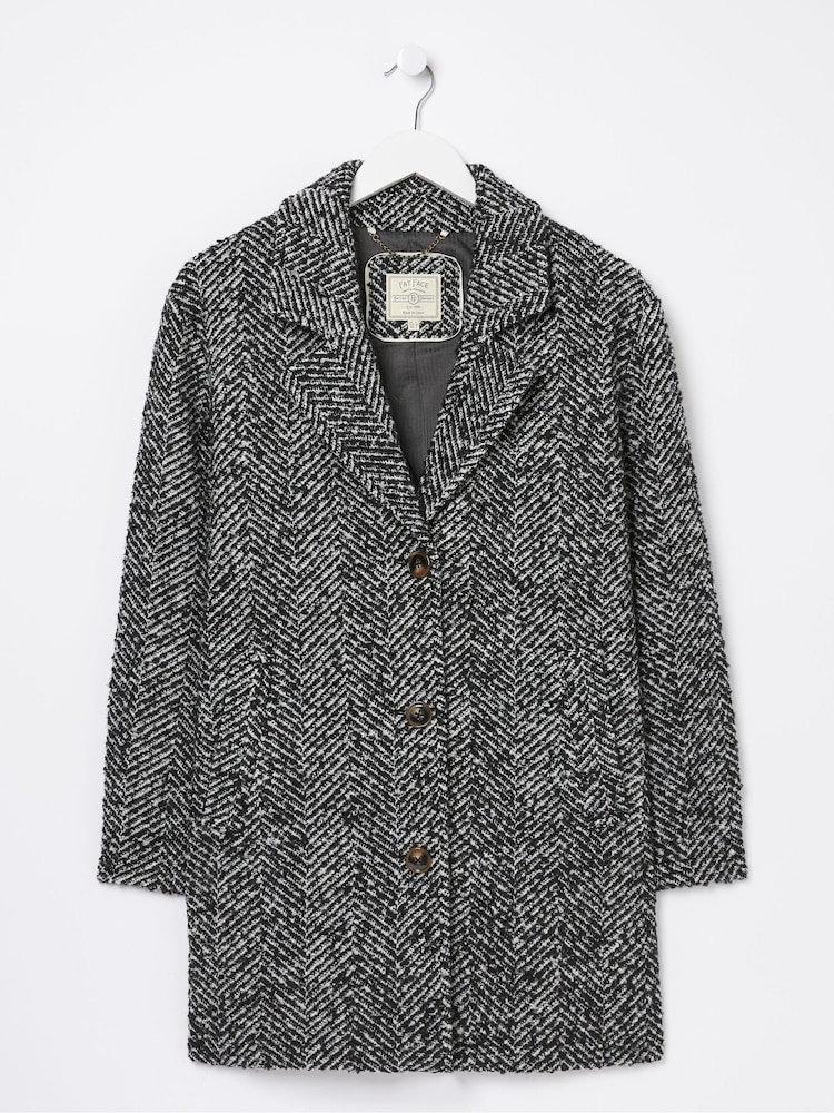 FatFace Black Marin Wool Blend Coat - Image 5 of 5