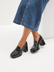 Black Forever Comfort® Platform Loafers Heels - Image 1 of 7