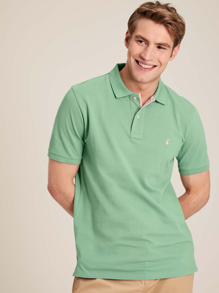 Joules Woody Light Green Regular Fit Cotton Pique Polo Shirt - Image 1 of 6