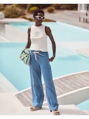 Mid Blue Lightweight Denim Wide Leg Jeans - Image 1 of 6