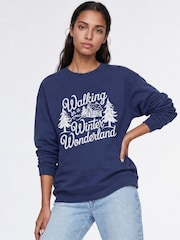 Brands In Blue Winter Wonderland Christmas Sweatshirt - Image 1 of 4