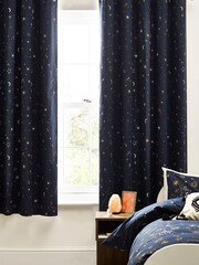 Navy Blue Constellation Eyelet Blackout Curtains - Image 1 of 4