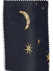 Navy Blue Constellation Eyelet Blackout Curtains - Image 4 of 4