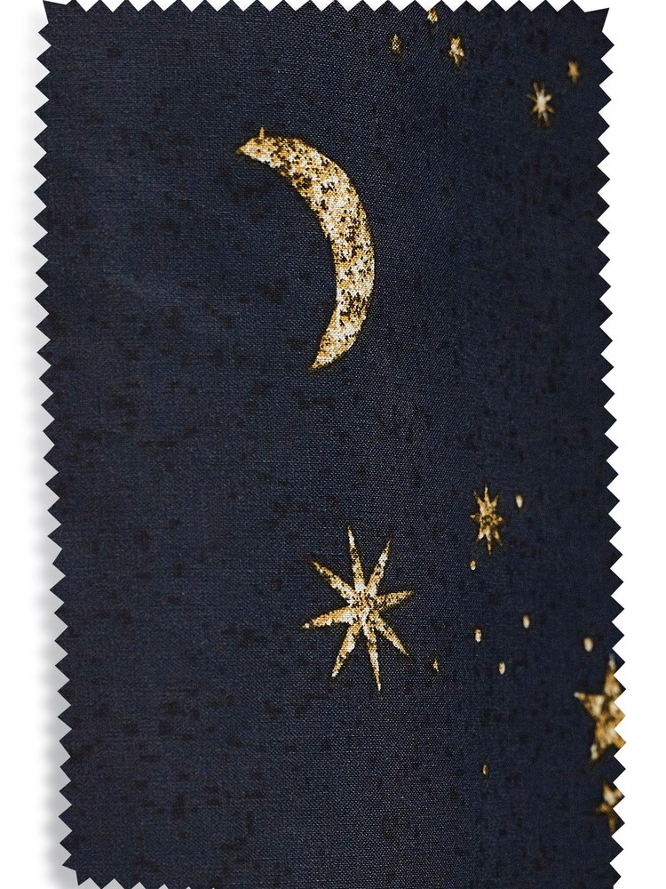 Navy Blue Constellation Eyelet Blackout Curtains - Image 4 of 4