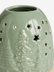 Green Christmas Scene Tea Light Candle Holder - Image 5 of 5
