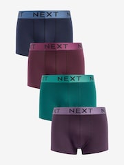 Rich Colour Metallic Waistband 4 pack Hipster Boxers - Image 1 of 6