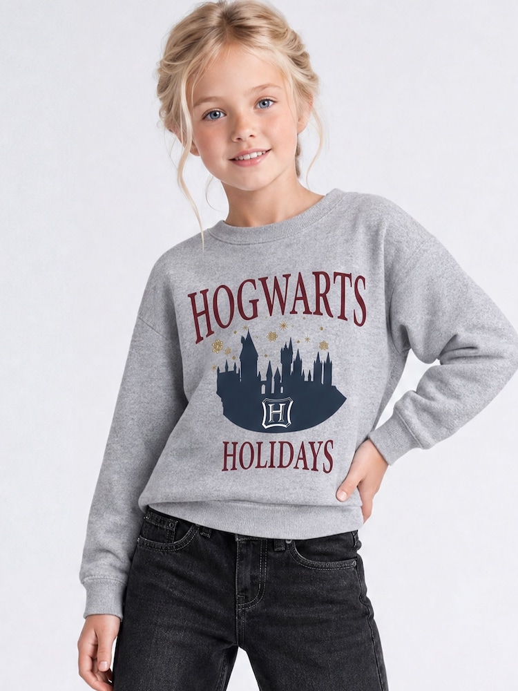 Rags & Rascals Harry Potter Hogwarts In The Snow Christmas Sweatshirt - Imagen 1 de 4