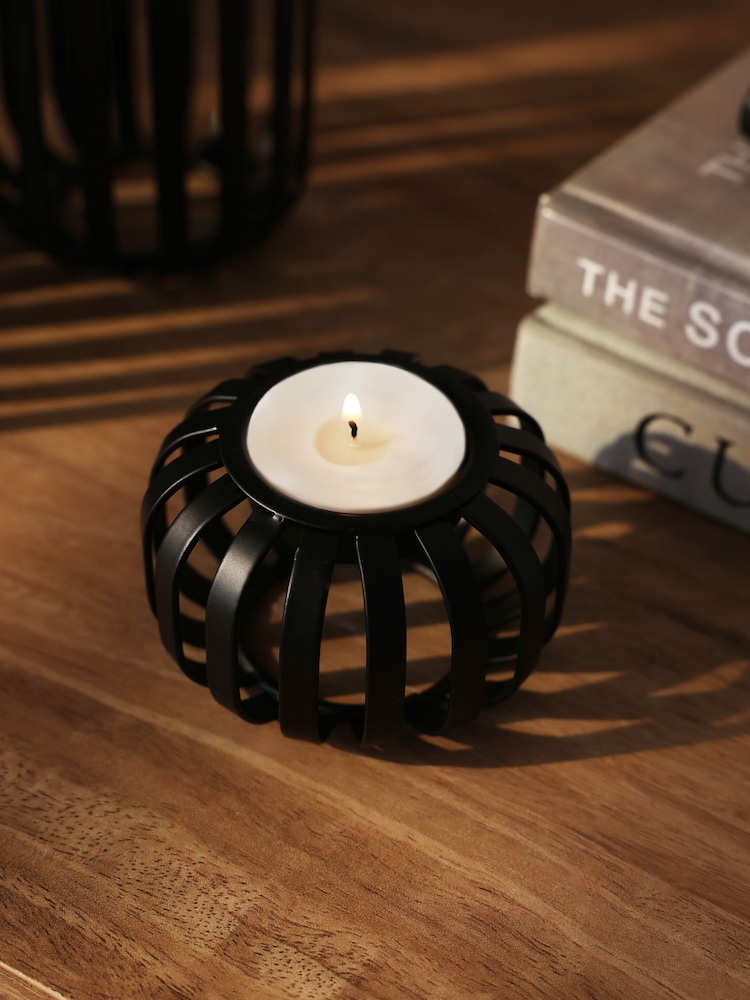 Set of 3 Black Wire Tea Light Candle Holders - Image 2 of 5