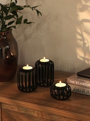 Set of 3 Black Wire Tea Light Candle Holders - Image 3 of 5