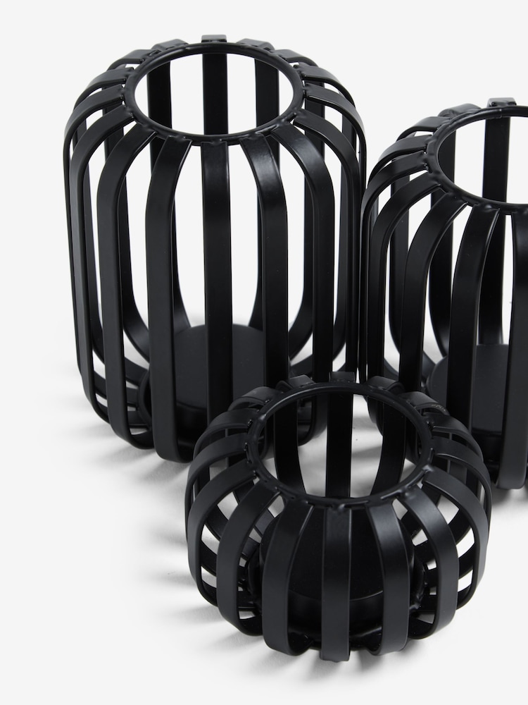Set of 3 Black Wire Tea Light Candle Holders - Image 5 of 5 Set of 3 Black Wire Tea Light Candle Holders - Image 5 of 5