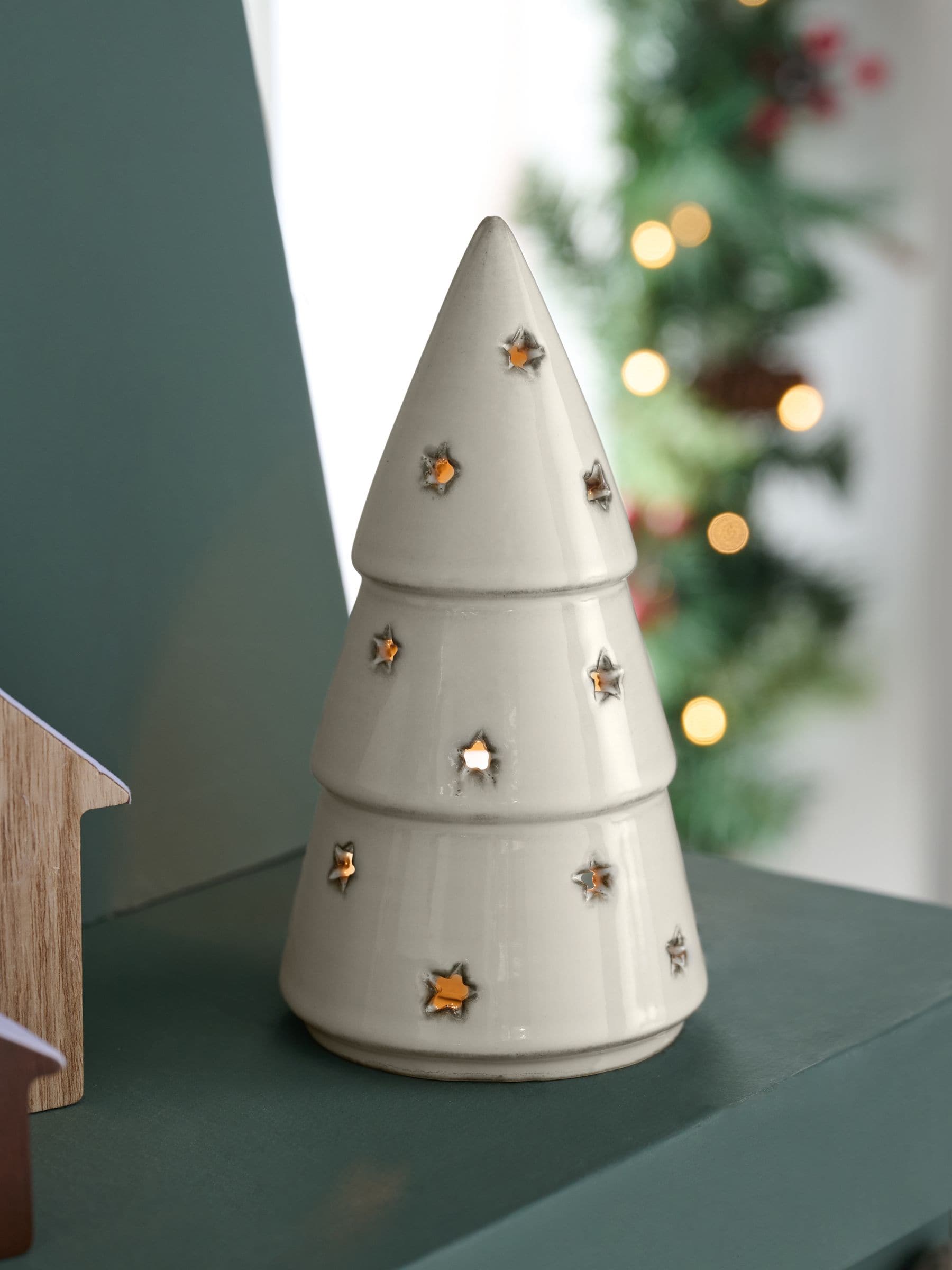 Christmas tree tea light holder best sale