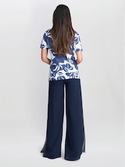 Gina Bacconi Blue Barbie Lightweight Short Sleeve Sweater With Diamante Detail - Image 2 of 5