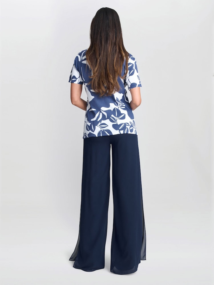 Gina Bacconi Blue Barbie Lightweight Short Sleeve Sweater With Diamante Detail - Image 2 of 5