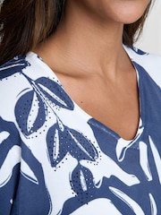 Gina Bacconi Blue Barbie Lightweight Short Sleeve Sweater With Diamante Detail - Image 4 of 5