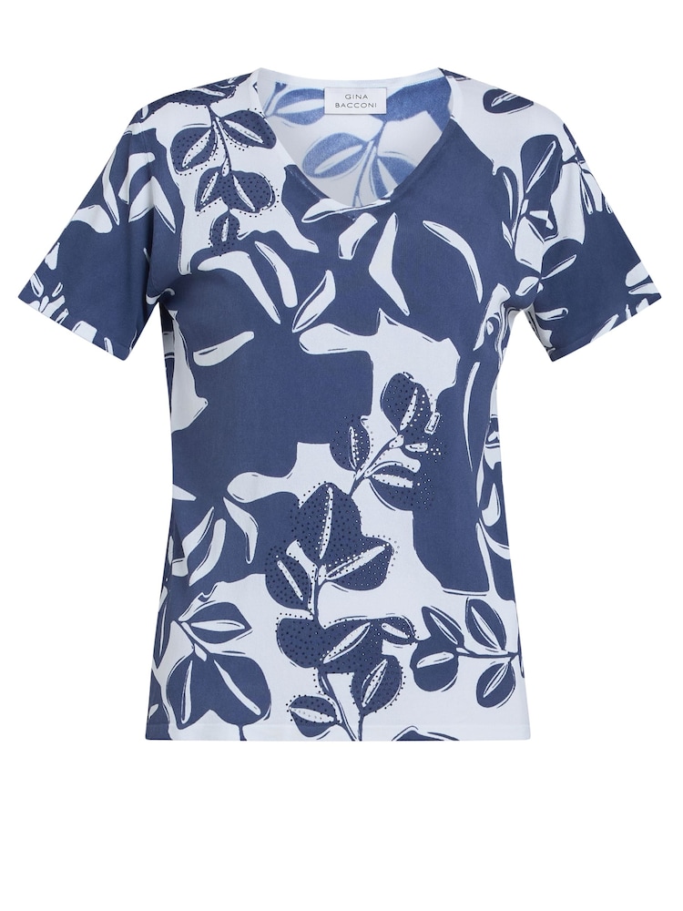 Gina Bacconi Blue Barbie Lightweight Short Sleeve Sweater With Diamante Detail - Image 5 of 5