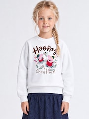Rags & Rascals White Peppa Pig Hooray Christmas Sweatshirt - Image 1 of 4