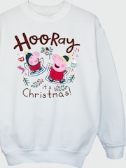 Rags & Rascals White Peppa Pig Hooray Christmas Sweatshirt - Image 3 of 4