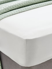 Laura Ashley White 400 Thread Count 100% Cotton Fitted Sheet - Image 1 of 3