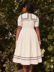 Laura Ashley Ecru/Navy Sailor Midi Dress - Image 2 of 10