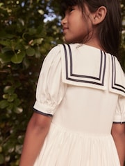 Laura Ashley Ecru/Navy Sailor Midi Dress - Image 7 of 10