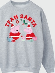 Brands In Grey Peppa Pig Team Santa Christmas Sweatshirt - Image 3 of 4
