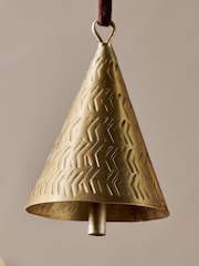 Nkuku Set of 3 Brass Manya Metal Bell Baubles - Image 2 of 4