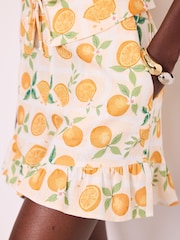 Mint Velvet Orange Print Ruffle Shorts - Image 3 of 8