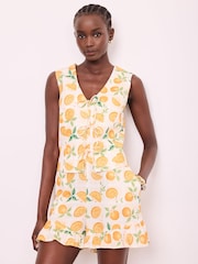 Mint Velvet Orange Print Ruffle Shorts - Image 4 of 8