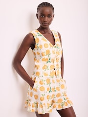 Mint Velvet Orange Print Ruffle Shorts - Image 6 of 8