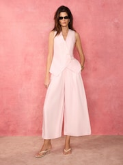 Mint Velvet Pink Linen Blend Asymmetric Waistcoat - Image 3 of 8