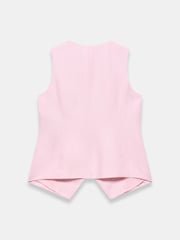 Mint Velvet Pink Linen Blend Asymmetric Waistcoat - Image 8 of 8