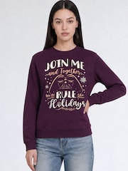 Brands In Red Star Wars Rule The Holidays Christmas Sweatshirt - Image 1 of 4