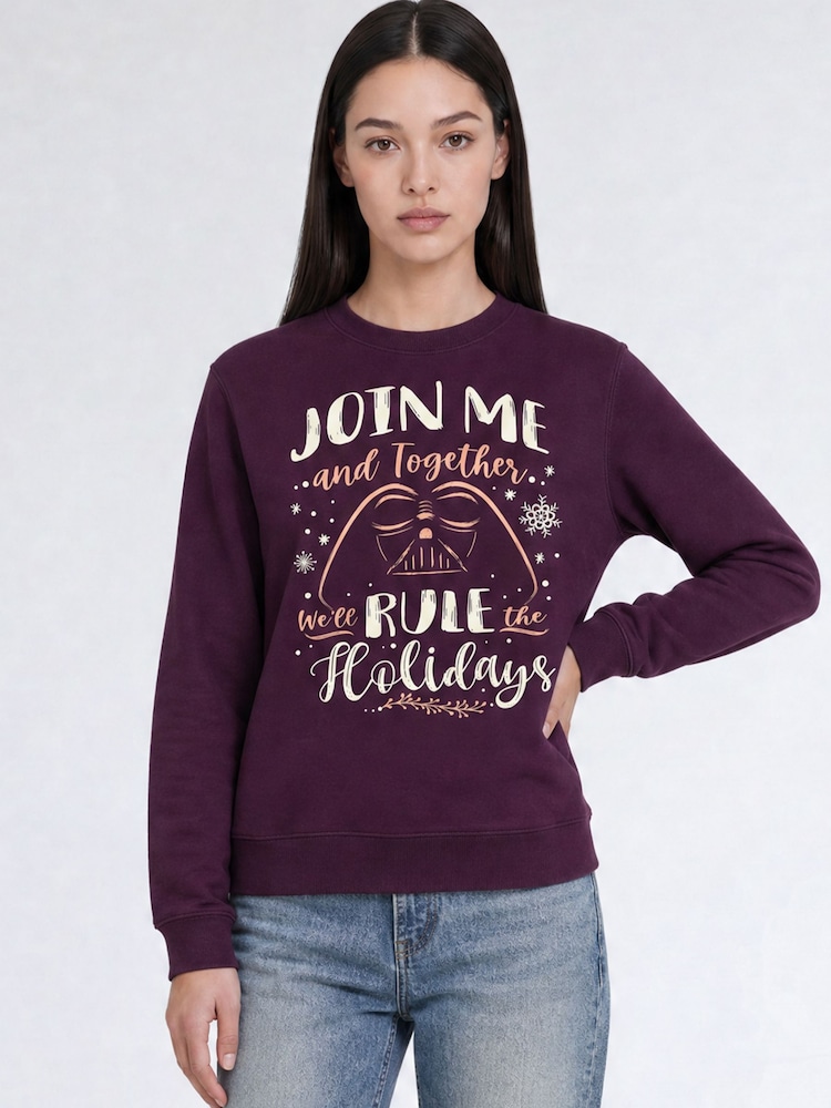 Brands In Red Star Wars Rule The Holidays Christmas Sweatshirt - Image 1 of 4 Brands In Red Star Wars Rule The Holidays Christmas Sweatshirt - Image 1 of 4