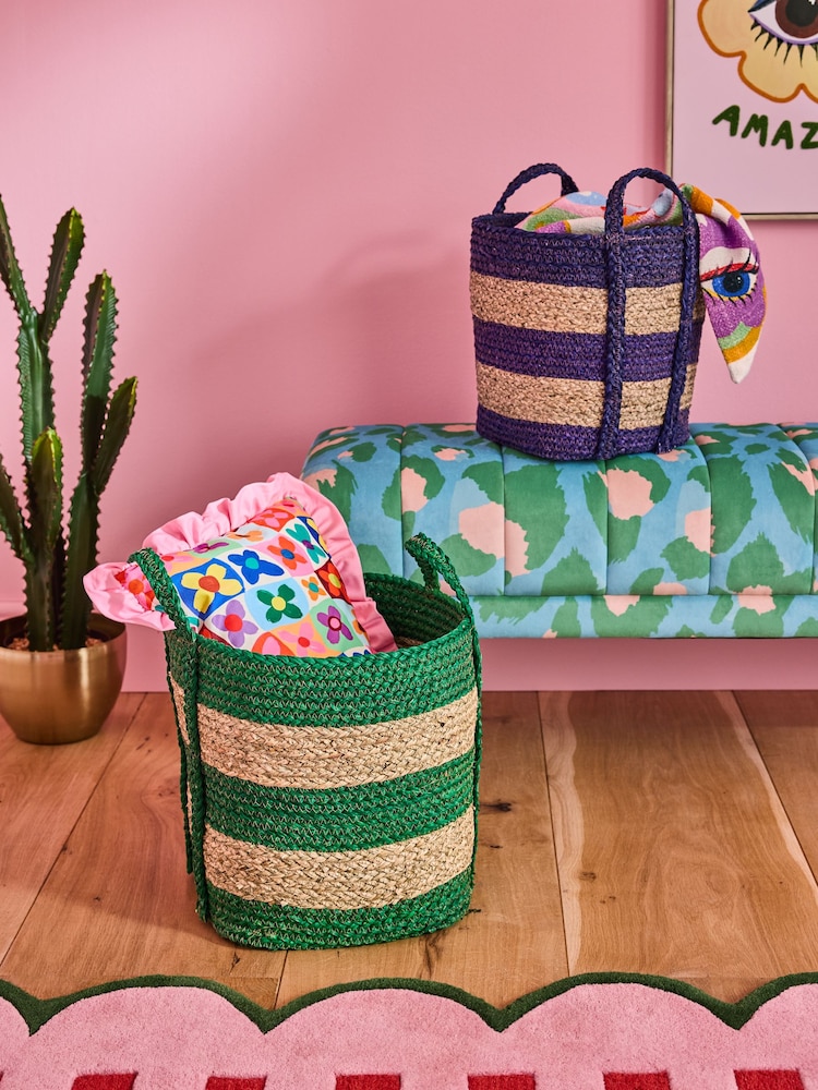 Eleanor Bowmer Set of 2 Rattan Storage Baskets - Image 1 of 3