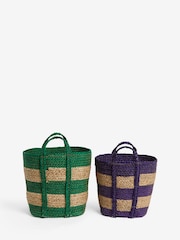 Eleanor Bowmer Set of 2 Rattan Storage Baskets - Image 3 of 3