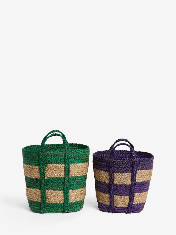 Eleanor Bowmer Set of 2 Rattan Storage Baskets - Image 3 of 3