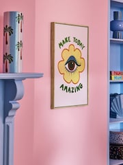 Eleanor Bowmer Pink/Yellow Eye Wall Art - Image 1 of 5