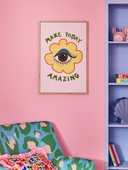 Eleanor Bowmer Pink/Yellow Eye Wall Art - Image 2 of 5