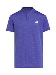 adidas Golf Blue B Jacquard Polo Shirt - Image 1 of 5