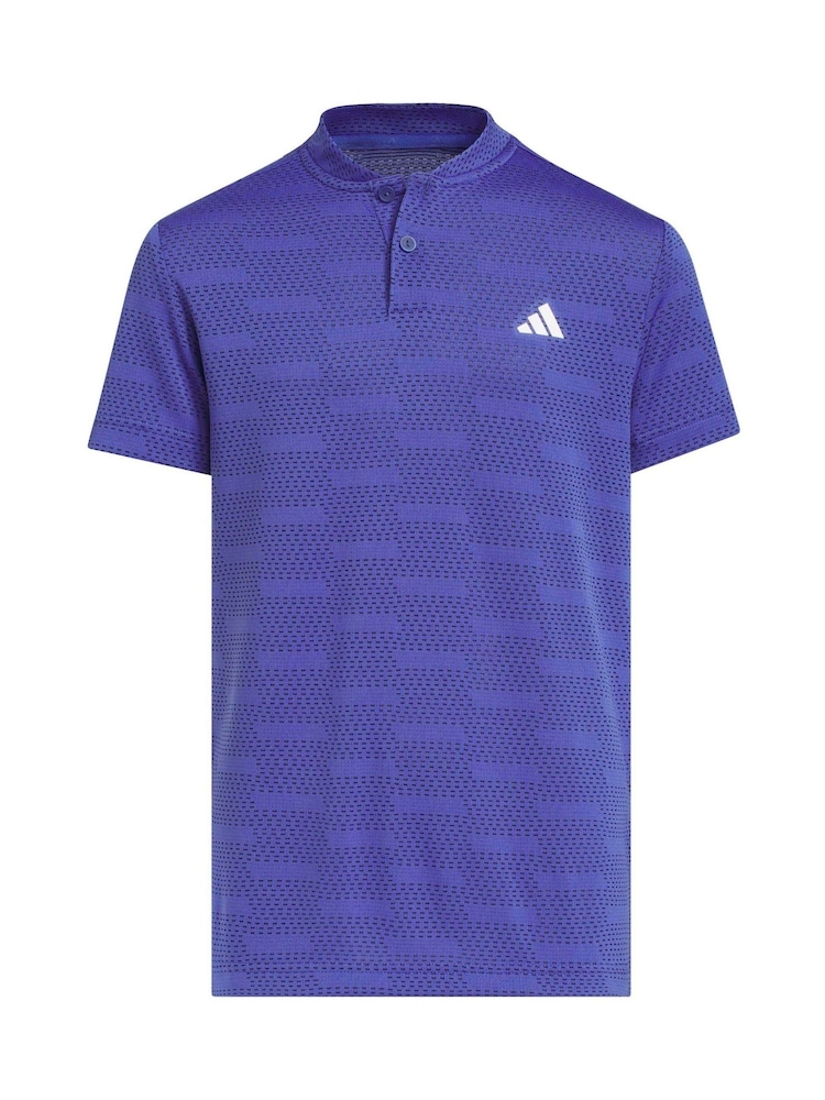 adidas Golf Blue B Jacquard Polo Shirt - Image 1 of 5 adidas Golf Blue B Jacquard Polo Shirt - Image 1 of 5