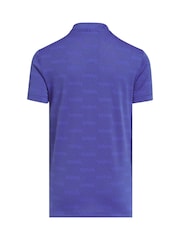 adidas Golf Blue B Jacquard Polo Shirt - Image 2 of 5