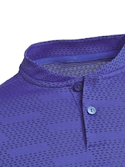 adidas Golf Blue B Jacquard Polo Shirt - Image 3 of 5