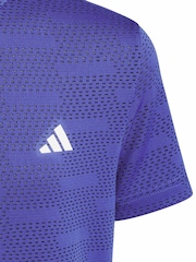 adidas Golf Blue B Jacquard Polo Shirt - Image 4 of 5